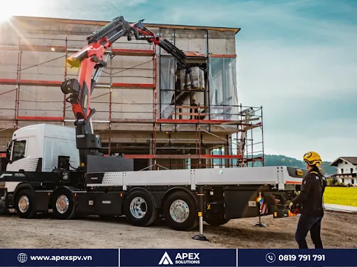 Xe cẩu gập được ứng dụng rộng rãi trong nhiều lĩnh vực khác nhau