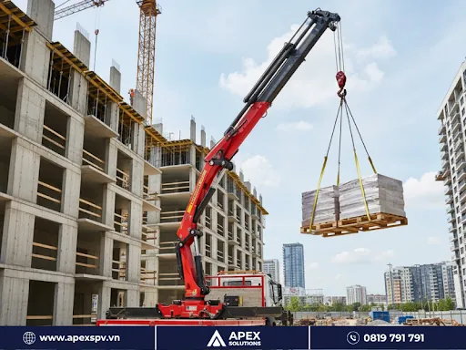 Nguyên lý hoạt động của xe cẩu gập được xây dựng dựa trên hệ thống thủy lực