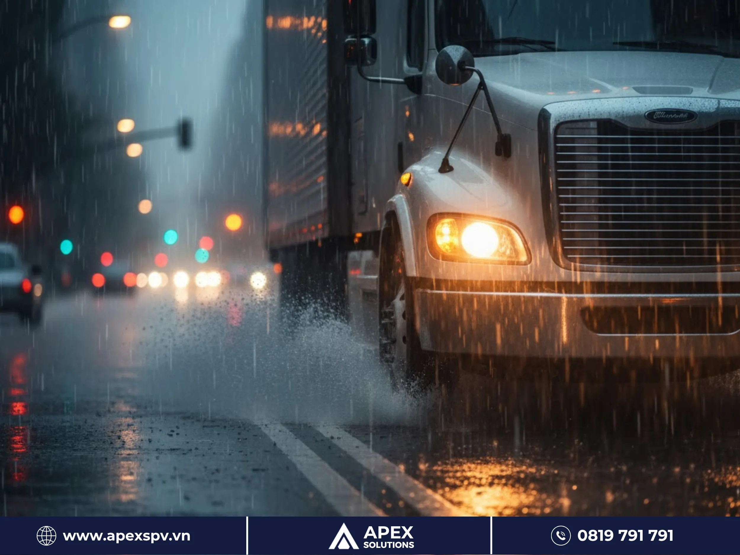Bật đèn pha để tăng khả năng quan sát khi lưu thông vào mùa mưa
