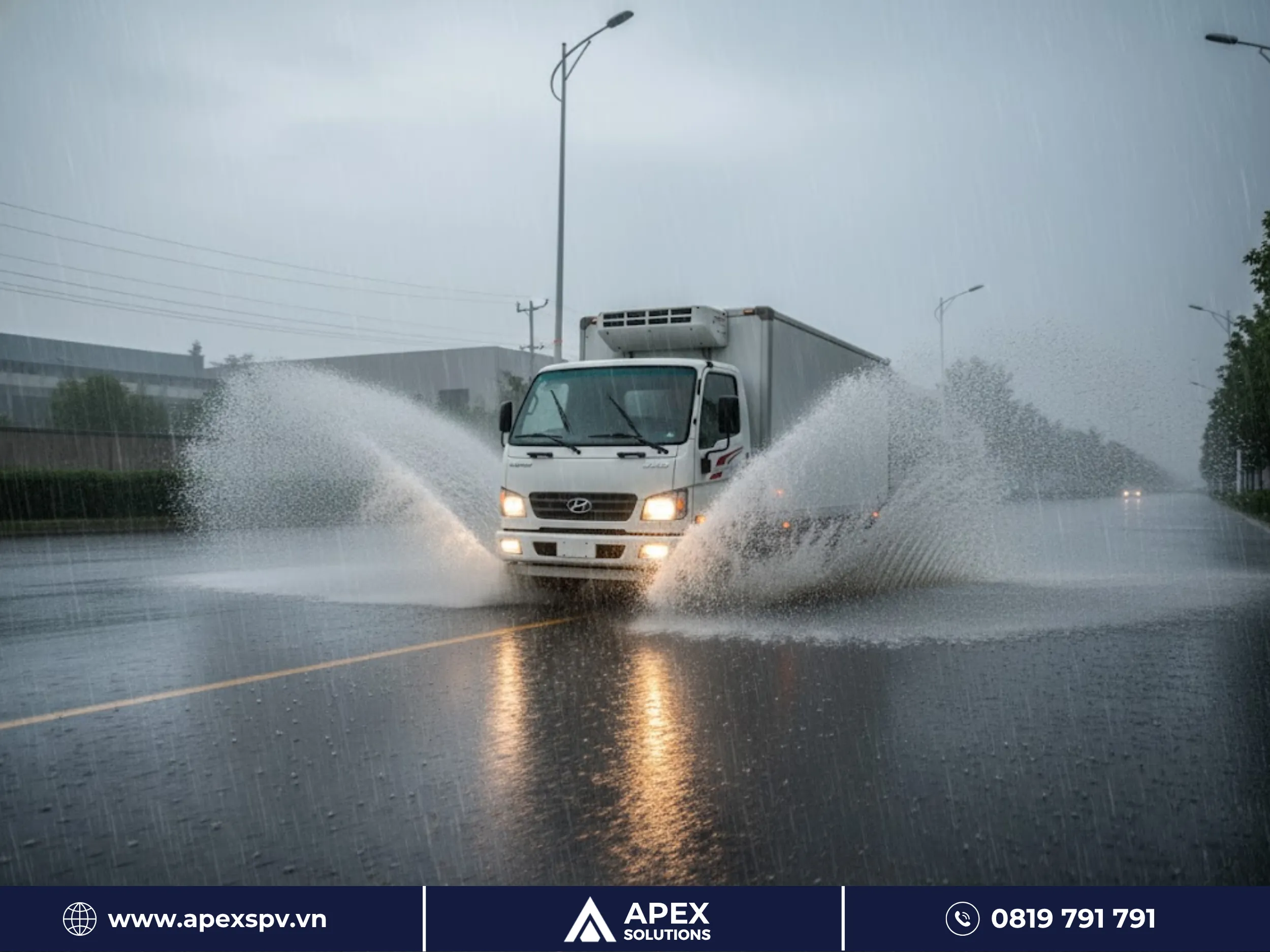 Nên chọn làn đường thích hợp khi di chuyển vào mùa mưa