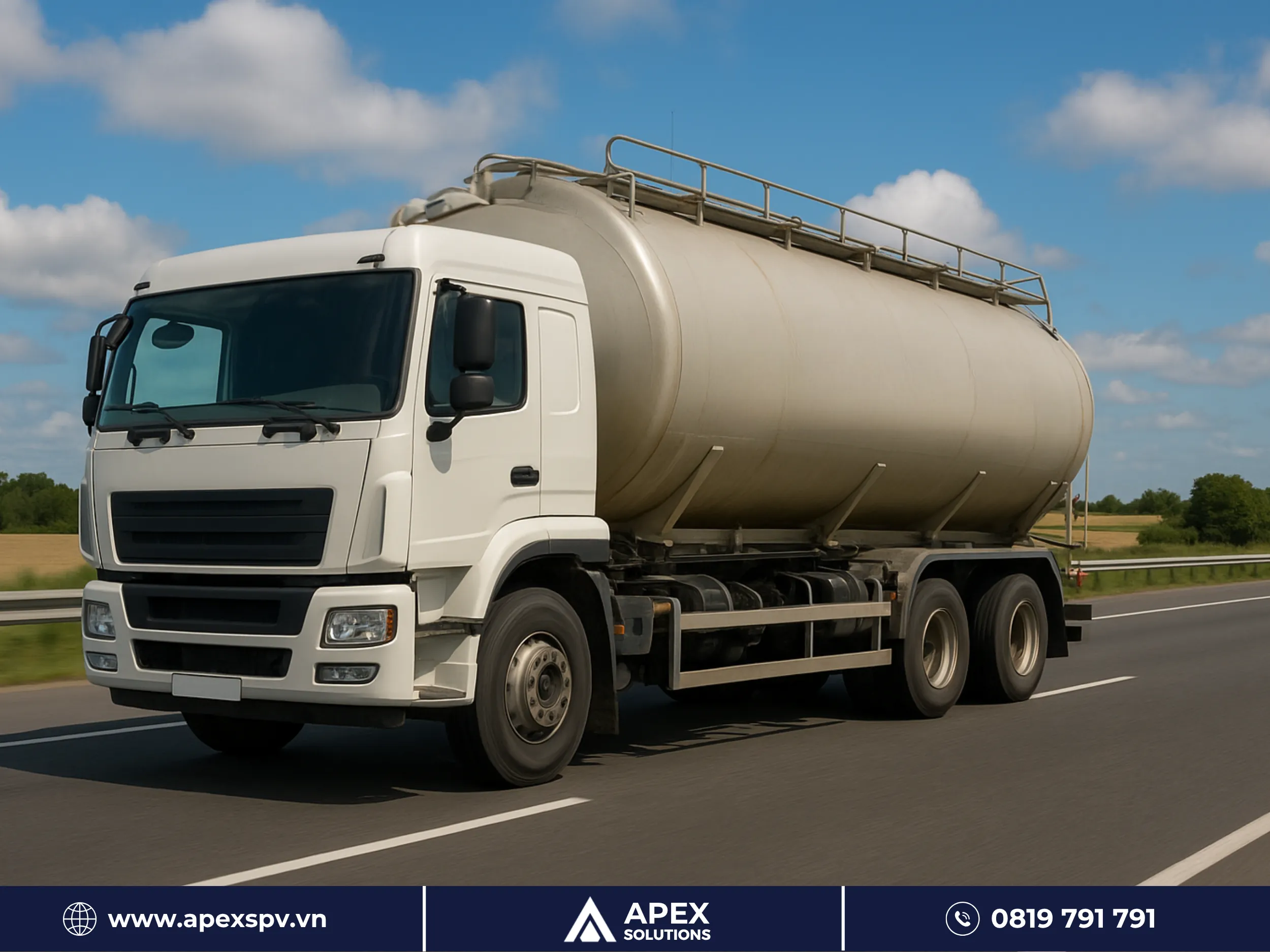 Một xe bồn hoàn chỉnh được cấu thành từ nhiều bộ phận