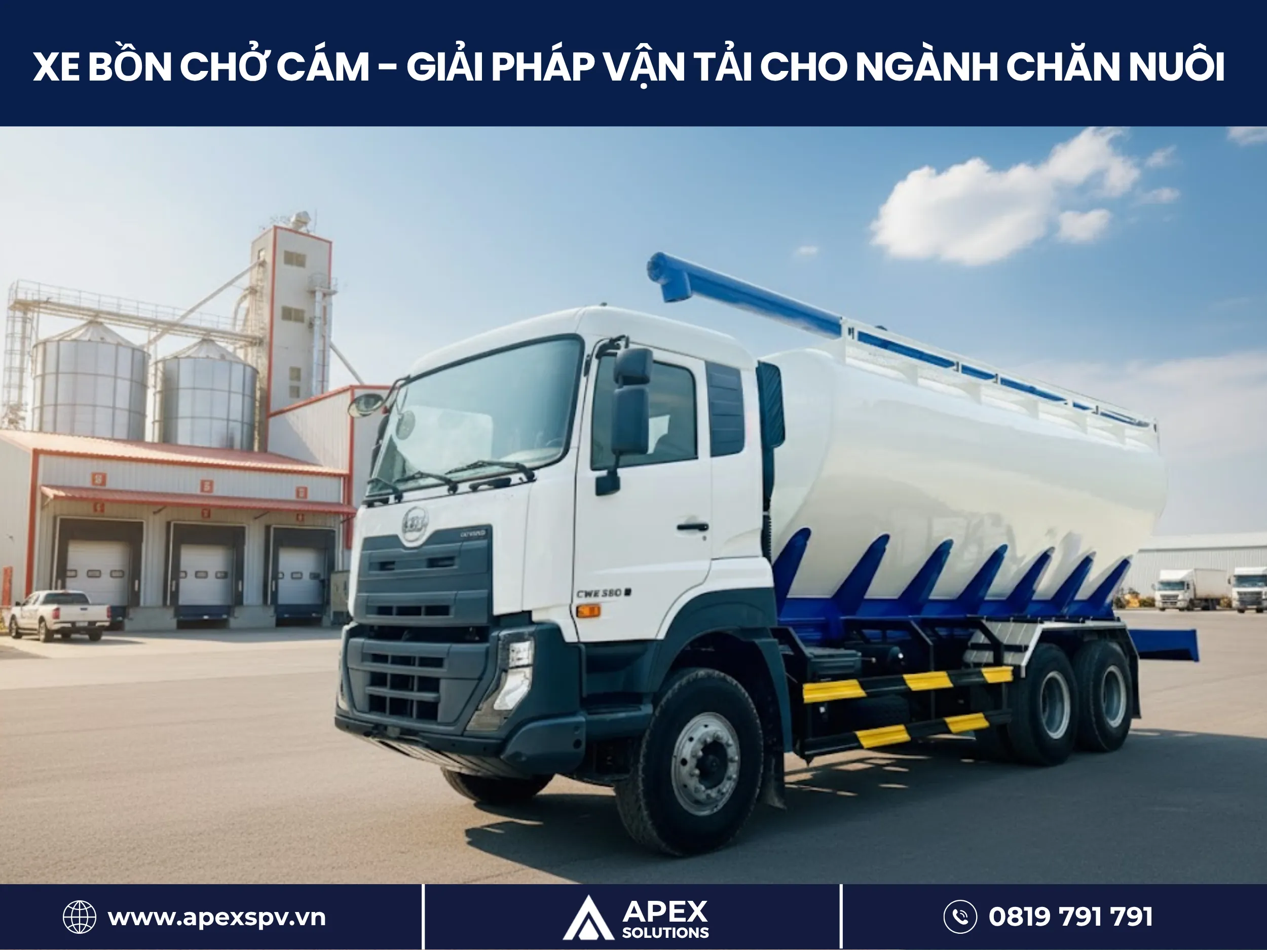 Xe bồn chở cám - Giải pháp vận tải cho ngành chăn nuôi