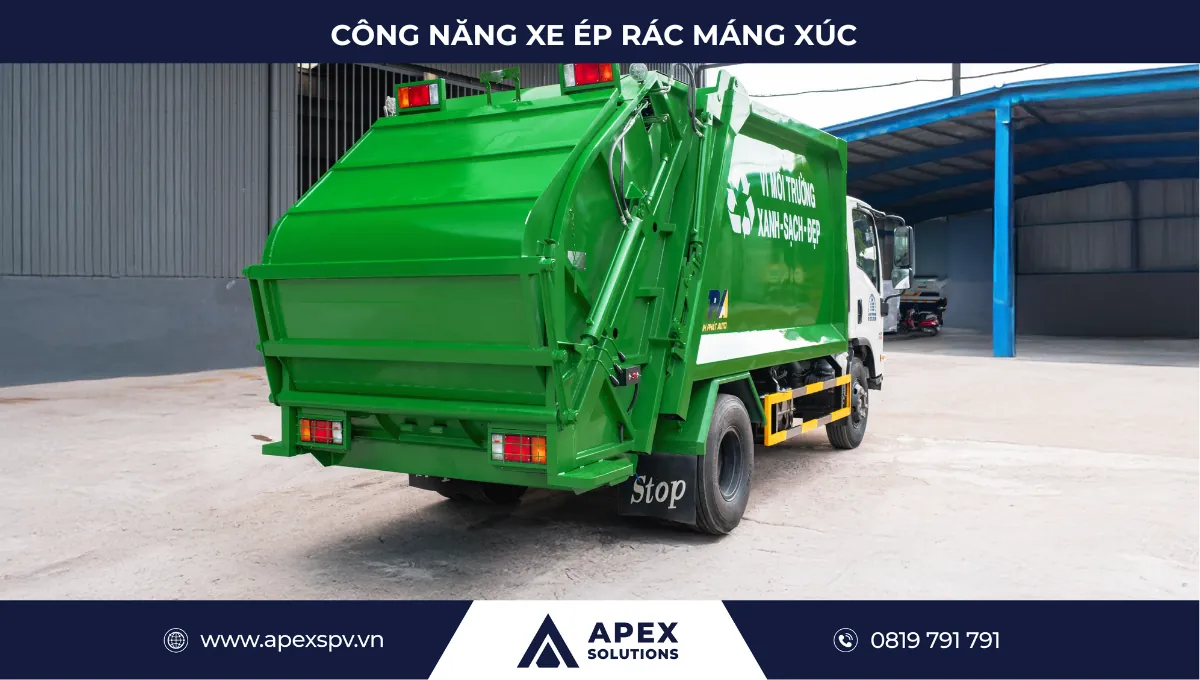 Công Năng Xe Ép Rác Máng Xúc - Giải Pháp Thu Gom Hiệu Quả Tại Các Điểm Tập Kết Lớn